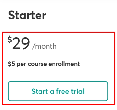 LearnWorlds Pricing-Starter Plan