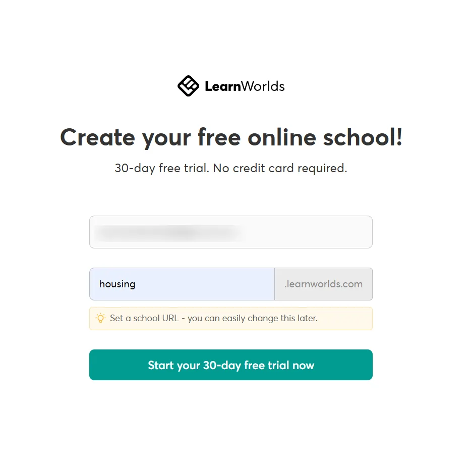 LearnWorlds - Create your account