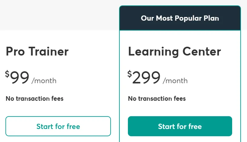 LearnWorlds Pro Trainer and Learning Center Plan